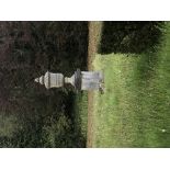 An exceptional composition sandstone Urn, of massive proportions, the urn with an acorn finial on