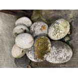 A collection of approx. 11 Flower Bed Stone Ornaments, various shapes and sizes. (11)