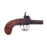 A small 19th Century English percussion box lock Pocket Pistol, with 4.5cms (1 3/4") screw off