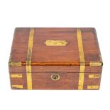 A very good Irish Victorian mahogany brass bound Ladies Vanity Box, by Austin, Dublin, the solid