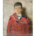 James Sintan Sleator, PRHA (1885-1950) "Dick Devil," O.O.C., Portrait of a Young Boy wearing blue
