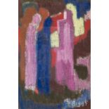Frances Biggs, Irish (d. 2006) "Jesus Meets the Women of Jerusalem," O.O.B., approx. 46cms x