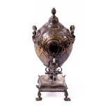 A very good early 19th Century Sheffield silver plated Tea Urn, the dome cover with a pineapple