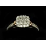 An attractive Ladies engagement Ring, set in 9ct gold (approx. 2.7 gms), with 24 round diamonds of