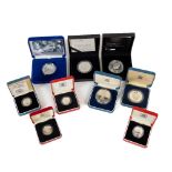 A collection of Royal Mint silver Coins, including three One Pound Coin Proofs (silver Proof