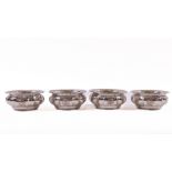 A good set of four Chester silver Finger Bowls, each of flattened pumpkin fluted form c. 1913,