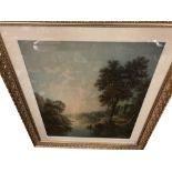Late 18th Century / early 19th Century Continental School "Romantic River Landscape with two