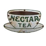 A Vintage enamel Advertisement Sign,  for "Nectar Tea," approx. 32cms x 54cms; "Liptons Tea,"