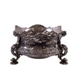A very heavy ornate Victorian silver plated Jardinière or Planter, in the rococo style, profusely