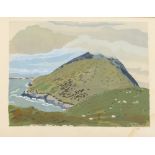 Marie Howet, Belgian-Irish (1897-1984) "Achill Head," oils and watercolour on paper, approx. 25cms x