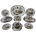 A comprehensive Ashworth Bros. stoneware Dinner Service, late 19th Century, in the chinoiserie