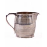 A Georgian Scottish barrel shaped Cream Jug, Edinburgh 1814, 7.5cms (3"), 137 grms. (1)