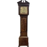 A fine quality Irish Georgian period Provincial Grandfather Clock, the ornate hood with dentil