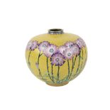 A good Chinese cloisonné enamel and floral decorated bulbous Vase, with floral decoration, 19cms (