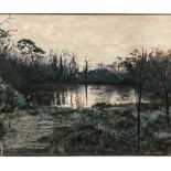 Diarmuid Boyd, Irish XX-XXI "The Lake at Hilton Park, Co. Monaghan," O.O.C., approx. 30cms x