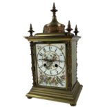A French brass Mantle Clock, in the Indian style, the movement by Japy Freres, striking on a gong,