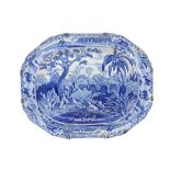 Two large blue and white Masons Ironstone Meat Platters, one 46cms (18"), the other 52cms (20 1/
