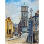 Eleanor Harbison, 20th Century Irish "Bride Street Church, Wexford Town," watercolour, approx. 28cms