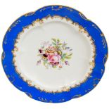 An attractive 12 piece hand painted English Dessert Service, with 9 plates, 24cms (9"), and 3