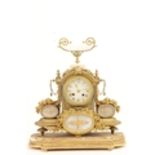 A 19th Century French gilt metal Mantle Clock, the movement with outside count wheel, No. 1688 by G.