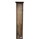 An Admiral Fitzroy Barometer, with oak case, and decorated board, approx. 95cms x 21cms (37" x 8 1/