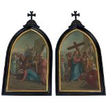 Alcan - late 19th Century / early 20th Century A good set of 14 Stations of The Cross, Signed