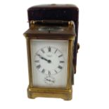 A fine rare 19th Century brass five glass Carriage Clock, with push repeat, alarm and subsidiary