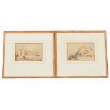 19th Century Continental School A pair of attractive and detailed "Busy Harbour Views," with