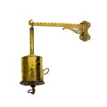 A Victorian brass rotating mechanical / clockwork Roasting Spit, "The Cottage Jack" with wall mount.