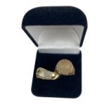 An 18ct gold American Eagle Signet Ring, (hallmark worn); together with a gold diamond set and