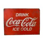 A Vintage enamel Advertisement Sign, for "Drink Dr. Pepper," approx. 20cms x 60cms; together with "