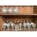 A suite of Irish Cutglass, probably Cork, 19th Century, comprising tumblers, ports, sherries,