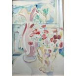 Father Jack O'Hanlon (1913-1968) Still Life "Flower (Summer Time)," watercolour, with Vase of