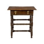 An 18th Century style oak Side Table, 19th Century, with rectangular moulded top above a frieze