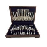 A comprehensive Saint Medard silver plated Cutlery Service, in fitted wooden case by Weir & Sons,