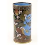 A fine late 20th Century Japanese cloisonné enamel Vase or Brush Pot, of cylindrical form