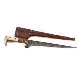 A good Afghan Khyber Dagger or Chura, 19th Century, with single edge full tang blade with