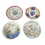 Three attractive 19th Century hand painted Chinese Plates, and an Imari ditto. (4)