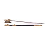 A late 19th Century Naval Officers Sword,  retailed by James Cracknell, Queen Street, Portsea, the