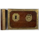 A very good rectangular mahogany and brass mounted Country House Front Door Lock, in the 18th