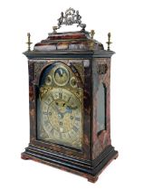 An important English three-train tortoiseshell Bracket Clock, of c.1740, its break-arch brass dial