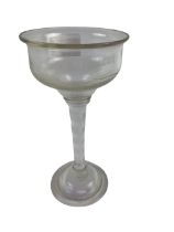 An 18th Century double ogee Bowl, glass sweetmeat dish on double series opaque twist stem on a domed