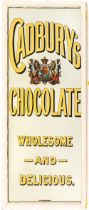 Advertisement:  An original antique Mirror for 'Cadbury's Chocolate - Wholesome and Delicious,'