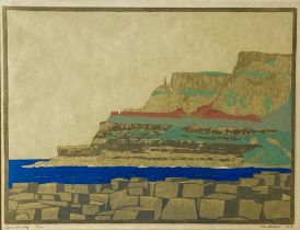 Crawford Mitchell, Irish (1908-1976) 'Causeway,' coloured lithograph, Limited Edn., No. 3120, Signed