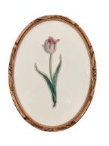 Louisa 1896 "Roses," Still Life, watercolour, and another oval framed cut-out watercolour of a "