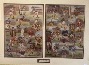 After Nora Kelly XX-XXI G.A.A.: Posters, a framed set of the Hurling and Football Teams of the