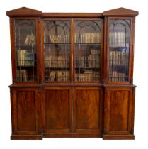 A fine late William IV period Irish mahogany Library Bookcase, attributed to Williams & Gibton, of