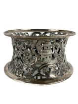 An attractive Irish silver Dish Ring, of pierced chinoiserie style decoration, by West & Son,