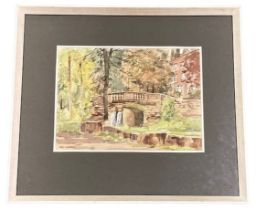 Tom Nisbett (1909 - 2001) "Early Autumn, Bridge," watercolour, Signed  lower left, 26.5cms x