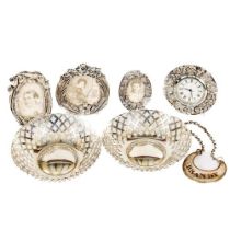 A pair of attractive silver Bon Bon Dishes, of circular and pierced design, also three attractive